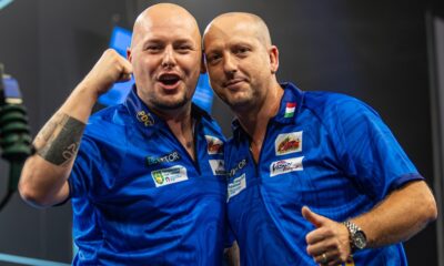 Michele Turetta i Massimo Dalla Rosa podczas World Cup of Darts 2024