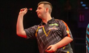 Sebastian Białecki podczas Superbet Poland Darts Masters 2024