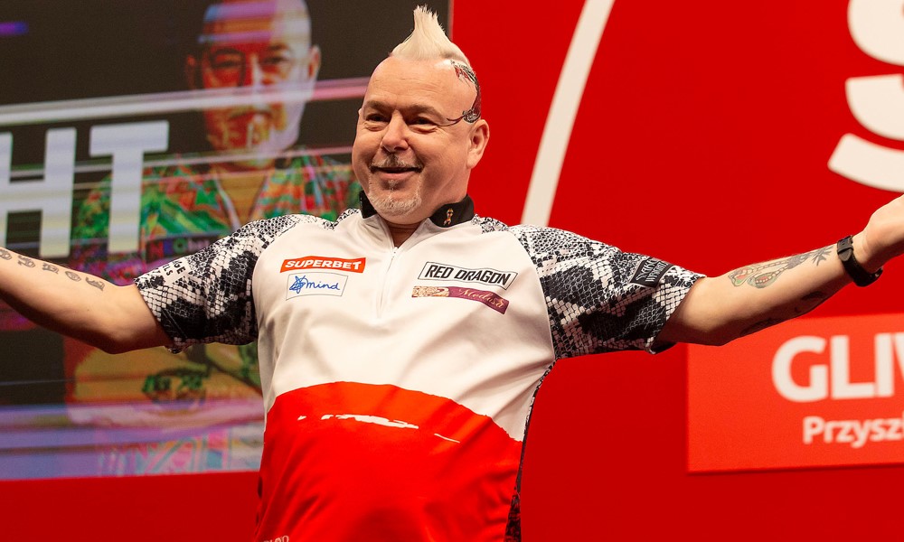 Peter Wright podczas Superbet Poland Darts Masters