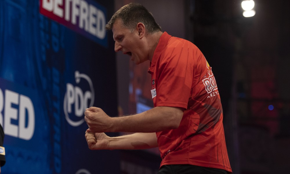 Krzysztof Ratajski podczas World Matchplay 2021