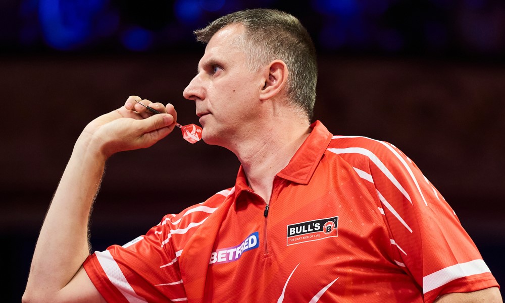 Krzysztof Ratajski podczas World Matchplay 2024