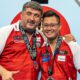 Rowby-John Rodriguez i Mensur Suljoivć podczas World Cup of Darts 2024