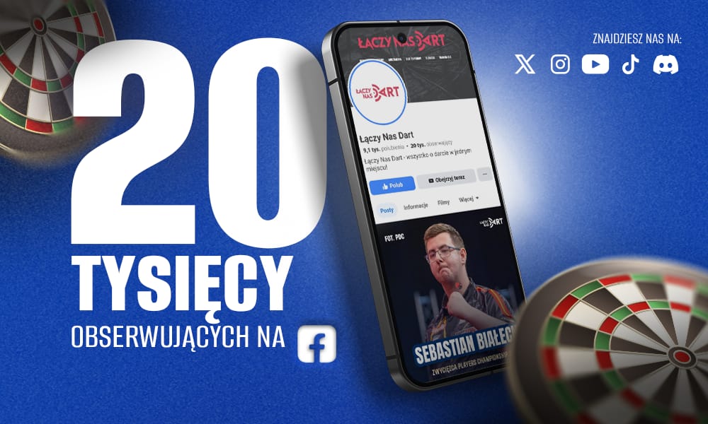 20 tysięcy obserwujących Łączy Nas Dart na Facebooku