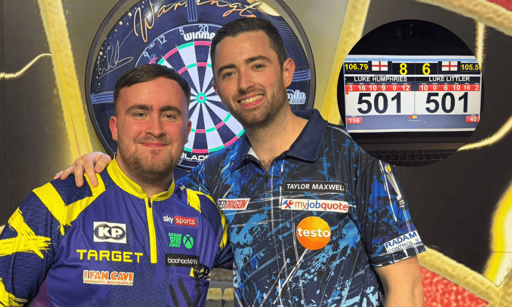 Luke Littler, Luke Humphries, Modus, turniej pokazowy, listopad 2025, Warrington